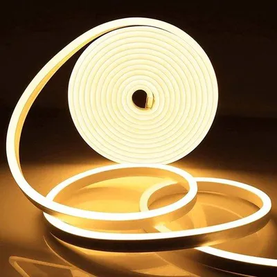 Image de Bande LED néon flexible 12 V, 5 m, blanc chaud, étanche, à monter soi-même, pour la décoration d'intérieur et d'extérieur