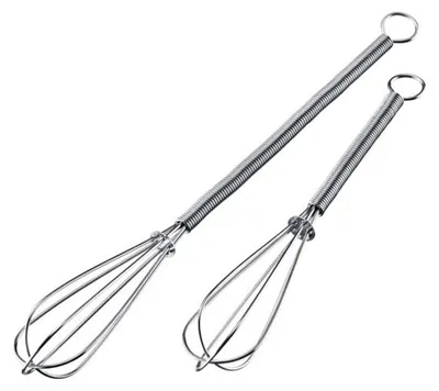 Produktbild von 2er Mini-Schneebesen 15/20 cm EUROHOME® – aus Edelstahl, 2,7x7,5x25cm – perfekten Helfer, um Sahne, Kakao und Saucen in der Küche zuzubereiten