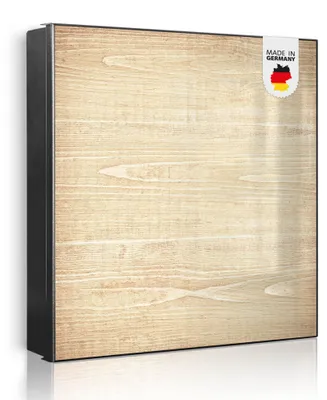 Zdjęcie produktu dla banjado metalowa szafka na klucze, duża 30x30 cm z 32 haczykami, może służyć jako tablica magnetyczna, czarny korpus, zawias po lewej stronie, Bretter [SKG2 11276]