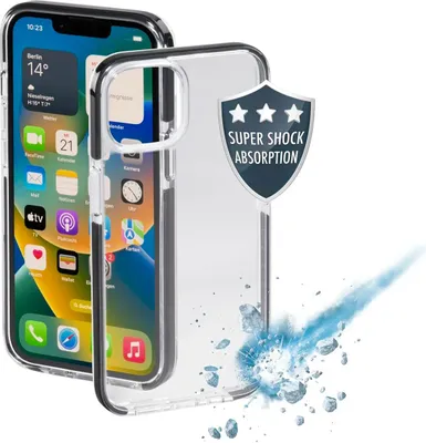 Produktbild von Hama 00215506, Cover, Apple, iPhone 14, 15,5 cm (6.1"), Schwarz, Transparent