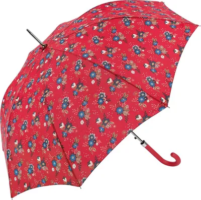 Produktbild von Stockschirm Fiber Damenschirm Regenschirm Automatik Blumen UV Schutz 50+