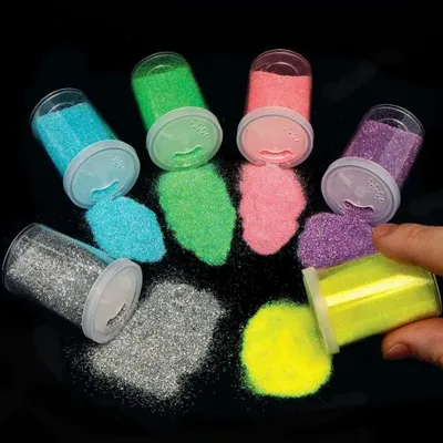 Glitter-Shaker Einhornfarben, 6 Stück, Bastelglitter für Kinder