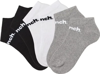 Produktbild von Bench Sportsocken Damen Herren Sneaker Socken, Laufsocken niedrige Socken 6 -teilig 2x schwarz, 2x weiß, 2x grau-meliert Größe 35/38