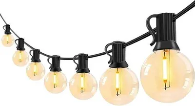 Image de Guirlande lumineuse d'extérieur étanche de 75 m avec 12+1 ampoules G40 - pour balcon, jardin, terrasse, mariage, fête