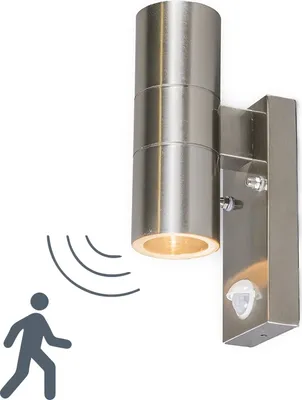 Produktbild von Smartwares 10.045.48 Außenwandleuchte 5000.257L, Wandbeleuchtung für den Außenbereich, Silber, Edelstahl, IP44, Garten, Terrasse, Wandmontage