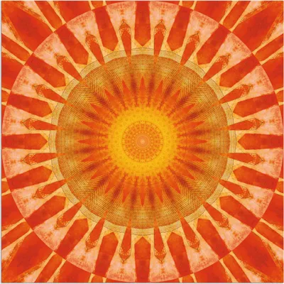 Produktbild von ARTland Wandbild Alu für Innen & Outdoor Mandala Sonnenuntergang Größe: 40x40 cm