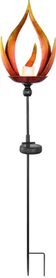 Produktbild von LED Solarlampe, Metall, schwarz, Feuereffekt, H 93cm