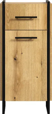 Produktbild von trendteam Bad Satndtype Safiya, Evoke Oak Melamin/Schwarz, B/H/T ca. 37/79/31 cm