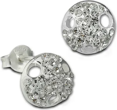 Produktbild von SilberDream Ohrstecker weiß Ohrringe Silber Rund Zirkonia Damen D2SDO8028W