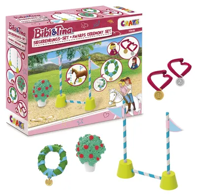 Produktbild von Craze Bibi und Tina Preisverleihung Spielset - Kinder Spielset für Pferdefiguren, Bibi und Tina Spielzeug ab 3 Jahre 30646, Award Ceremony Set 30646 – Preisverleihung Set 30646