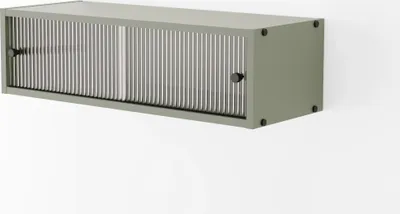 Produktbild von Arrocco Moderner Schrank / Hängeschrank mit Glastür mit Rillen B:81/H:22,5/T:30cm Farbe:pastellgrün