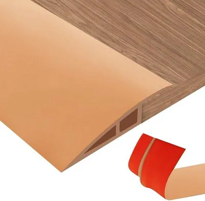 Produktbild von Selbstklebend PVC-Drempelprofil, Übergangsprofil mit Höhenverstellung von 15-20 mm, Übergangsprofil für den Anschluss von Bodenbelägen und Teppich, Bodenbelag 2M