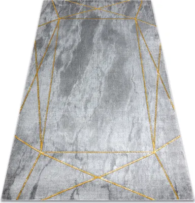Produktbild von Exklusiv EMERALD Teppich 1022 glamour, stilvoll geometrisch Marmor grau / gold Grau 180x270 cm
