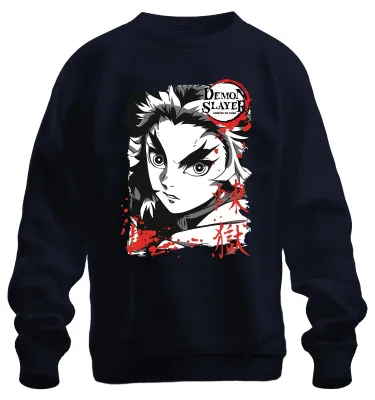 Productafbeelding van Demon Slayer Kimetsu no Yaiba, Rengoku, vuur, anime, cadeau, uni, sweatshirt, trui, marineblauw, maat M
