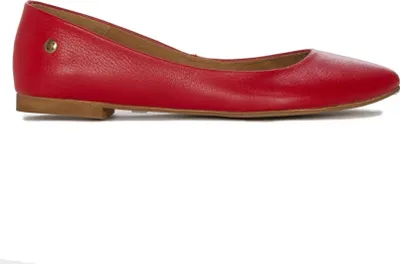 Produktbild von Damen Ballerinas in Rot, aus Naturleder gefertigt, Artikelnummer 0410008008, hergestellt in Polen