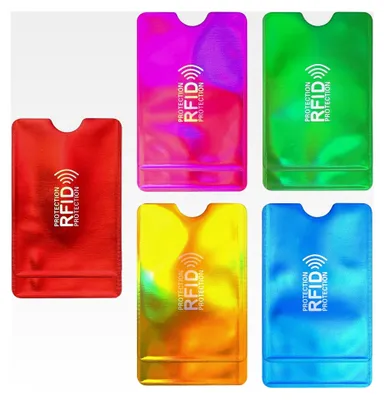Produktbild von 10 Stück RFID Blocker Kartenhüllen, Kreditkartenhüllen zum Schutz vor Identitätsdiebstahl für Frauen und Männer (5 Farben)
