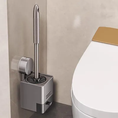 Produktbild von WC-Bürste, WC-Bürste, Edelstahl, WC-Bürste mit schnell trocknendem Halter-Set für Toilette und Badezimmer