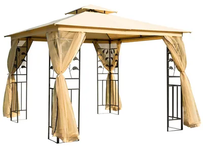 Produktbild von Luxus Pavillon 3X3 M Gartenpavillon Partyzelt Festzelt Gartenzelt Pagode Beige