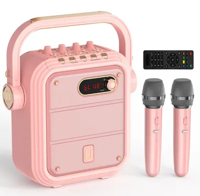 Obrázek produktu pro Bezdrátová karaoke sada - 100 W výkon - 2 mikrofony - Bluetooth, USB, Aux