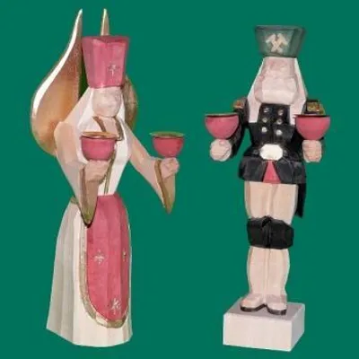Produktbild von Weihnachtsfiguren Engel & Bergmann geschnitzt Höhe 25cm NEU