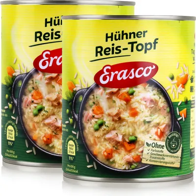Produktbild von Erasco Hühner Reis-Topf 800g Fertigessen (2er Pack)