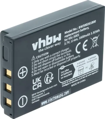 Produktbild von vhbw Akku kompatibel mit Kodak EasyShare P712, P850, P880, Z7590, Z730, DX7440, DX7590, DX7630, Z760, DX3600, DX6490 Kamera (1600 mAh, 3,6 V, Li-Ion)
