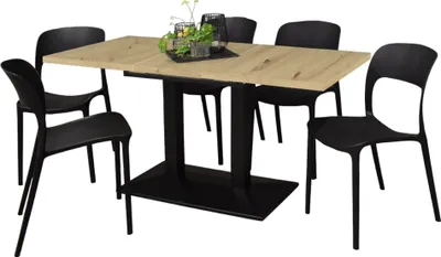 Produktbild von Bistrotisch ausziehbar Eleen schwarz matt/asteiche 14673
