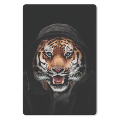 Produktbild von MuchoWow® Mauspad Mousepad Tiger - Schwarz - Blau 40x60 cm - Mousepads - Maus Mat - Pad - Mausunterlage - Schreibtisch Accesoire