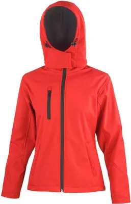 Produktbild von Result Core Lite Damen Softshell-Jacke mit Kapuze FK619 (L) (Rot/Schwarz)