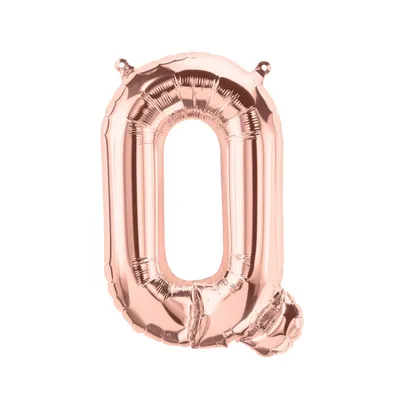 Image de Ballon en plastique lettre Q, or rose, environ 100 cm