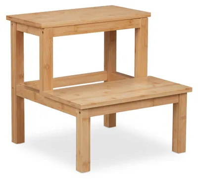 Tritthocker aus Bambus, 2 Stufen, klappbar, 40x40x40,5 cm, max. 100 kg