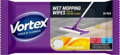 Produktbild von Bodenreinigungstücher, Citrus Breeze, feucht, 15 Stück, VORTEX WMW1518CITVORTEX