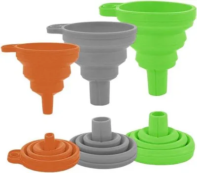 Image de Kit de vidange en silicone, entonnoir pliable à 3 compartiments