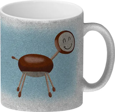 Produktbild von Kastanienfigur Glitzer-Kaffeebecher für den Herbst
