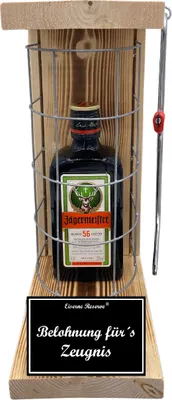 Produktbild von Jägermeister - Belohnung für's Zeugnis - Eiserne Reserve Gitterkäfig Bier Geschenk für Zeugnis