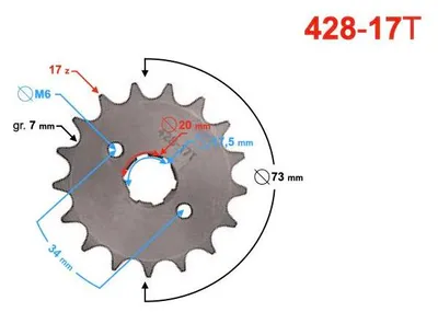 Produktbild von Moretti 17/428 Abtriebsritzel für TZ125