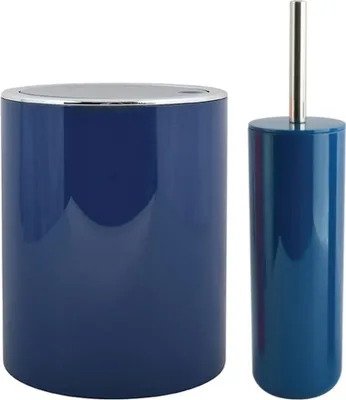 Produktbild von Badset Kosmetikeimer + WC Bürste Dunkelblau