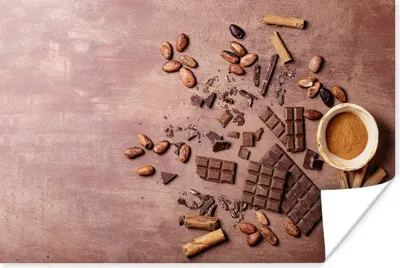 Produktbild von MuchoWow® Poster Schokolade - Zimt - Nüsse - Küche 120x80 cm - Bilder