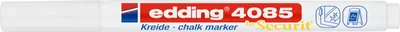 Produktbild von edding 4085 Kreidemarker - weiß - 1 Kreidestift - Rundspitze 1-2 mm - dünner Kreidestift für Tafel abwischbar - zum Beschriften von Fenster, Glas, Spiegel - Tafelstift mit deckenden Farben