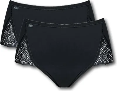 Produktbild von Sloggi Damen-Slips, schwarz, Pure Sense Luxe Maxi, 2er-Pack, Größe 38