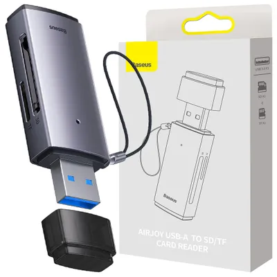 Zdjęcie produktu dla Baseus Lite Series Adapter Czytnik Kart Sd/Tf Usb Szary (Wkqx060013)