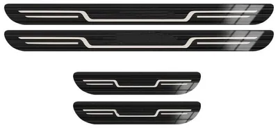 Image de Protection de bas de porte pour voiture - Lot de 4 pièces en acier inoxydable