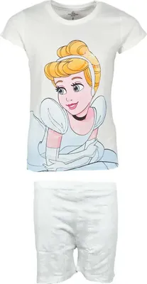 Produktbild von Disney Cinderella Rapunzel Kinder Schlafanzug Pyjama – Weiß / 104