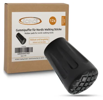 Produktbild von ECENCE 12x Nordic Walking Stöcke Gummipuffer, Aufsätze Trekkingstöcke, Nordic Walking Pads, Aufs
