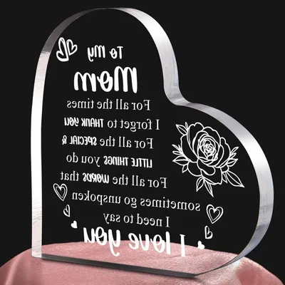 Productafbeelding van Acryl Hart - Moeder Cadeau - Liefde Tonen - Hartvormig Ontwerp - 10 x 10 cm - Transparant