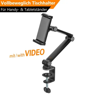 Produktbild von ORSEM Tablet Tischhalterung 360° verstellbar Universal Halterung für 4,7 - 12,9 Zoll Tablets | schwenkbar drehbar neigbar | mit Klemme Selbstklemmende
