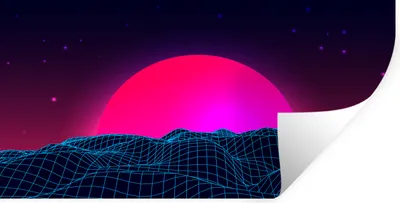 Produktbild von MuchoWow® Wandtattoo Wandsticker Wandaufkleber Spiele - Neon - Landschaft 80x40 cm Selbstklebend und Repositionierbar - Aufkleber