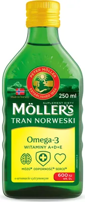 Obrázek produktu pro Mollers Tran Norweski Płyn cytrynowy, 250ml