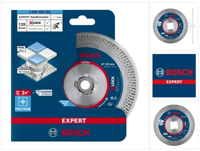 Obrázek produktu pro Bosch Expert HardCeramic - Diamantový řezný kotouč - na keramiku, tvrdé dlaždice, tvrdý kámen - 125 mm - pro P/N: 06017C9201