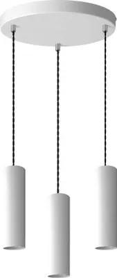 Zdjęcie produktu dla Nowoczesna lampa wisząca Loft Tuba 3P 05/3PB w kolorze białym, wykonana z metalu, z regulowanym kablem i oprawką GU10, zapewniająca stylowe oświetlenie.